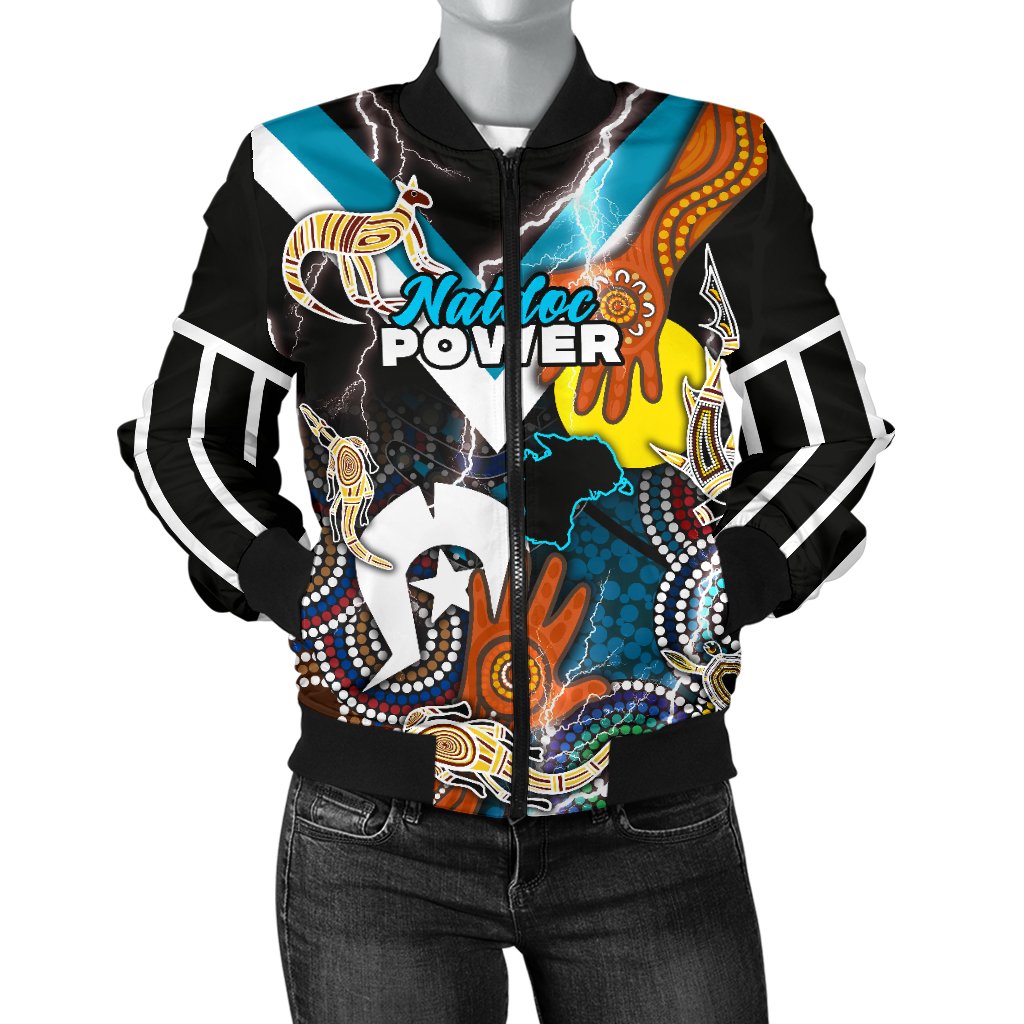 custom-personalised-power-naidoc-week-womens-bomber-jacket-adelaide-special-version-custom-text-and-number
