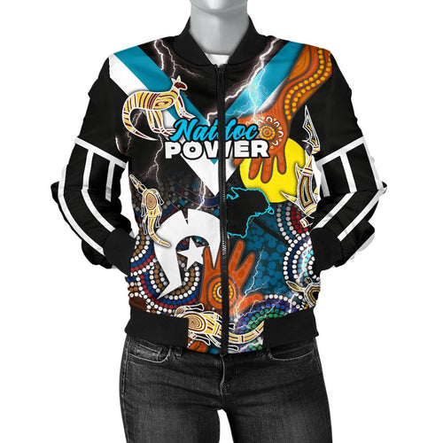 custom-personalised-power-naidoc-week-womens-bomber-jacket-adelaide-special-version-custom-text-and-number