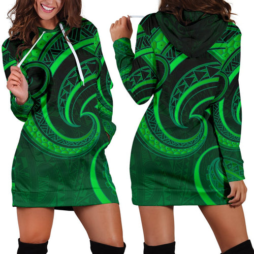 new-zealand-maori-mangopare-women-hoodie-dress-polynesian-green-1