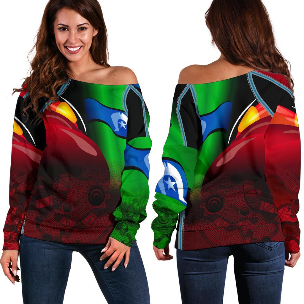 Aboriginal Women's Off Shoulder Sweater, Naidoc  Week - Vibe Hoodie