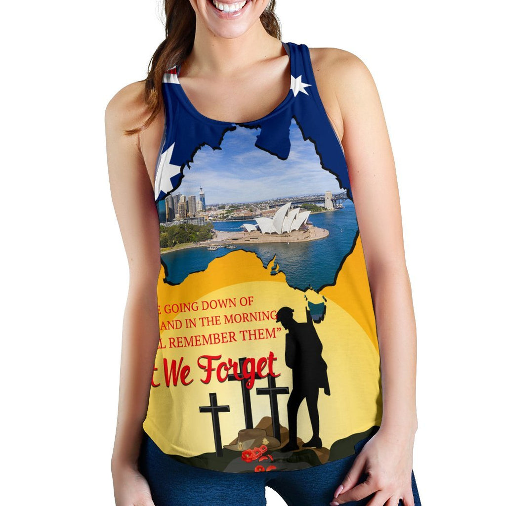 Anzac Day Women's Racerback Tank - Today's Peace Is Yesterday's Sacrifice - Vibe Hoodie