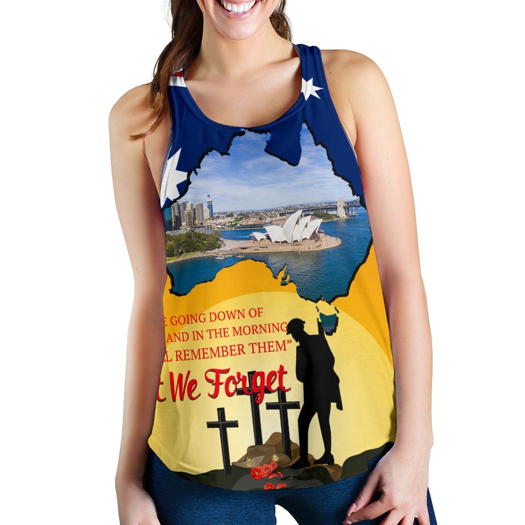 Anzac Day Women's Racerback Tank - Today's Peace Is Yesterday's Sacrifice - Vibe Hoodie