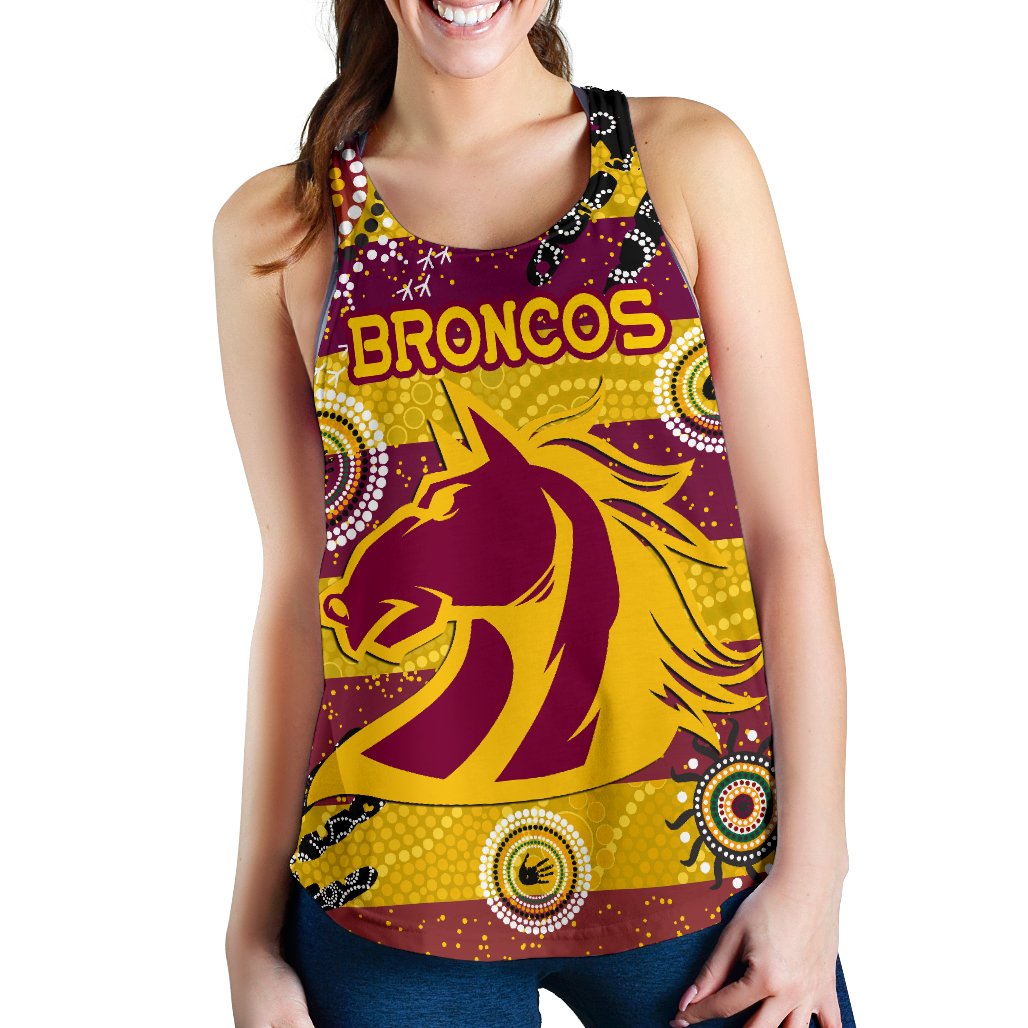 Brisbane Broncos Women Racerback Tank Indigenous Country Style No.1 - Vibe Hoodie