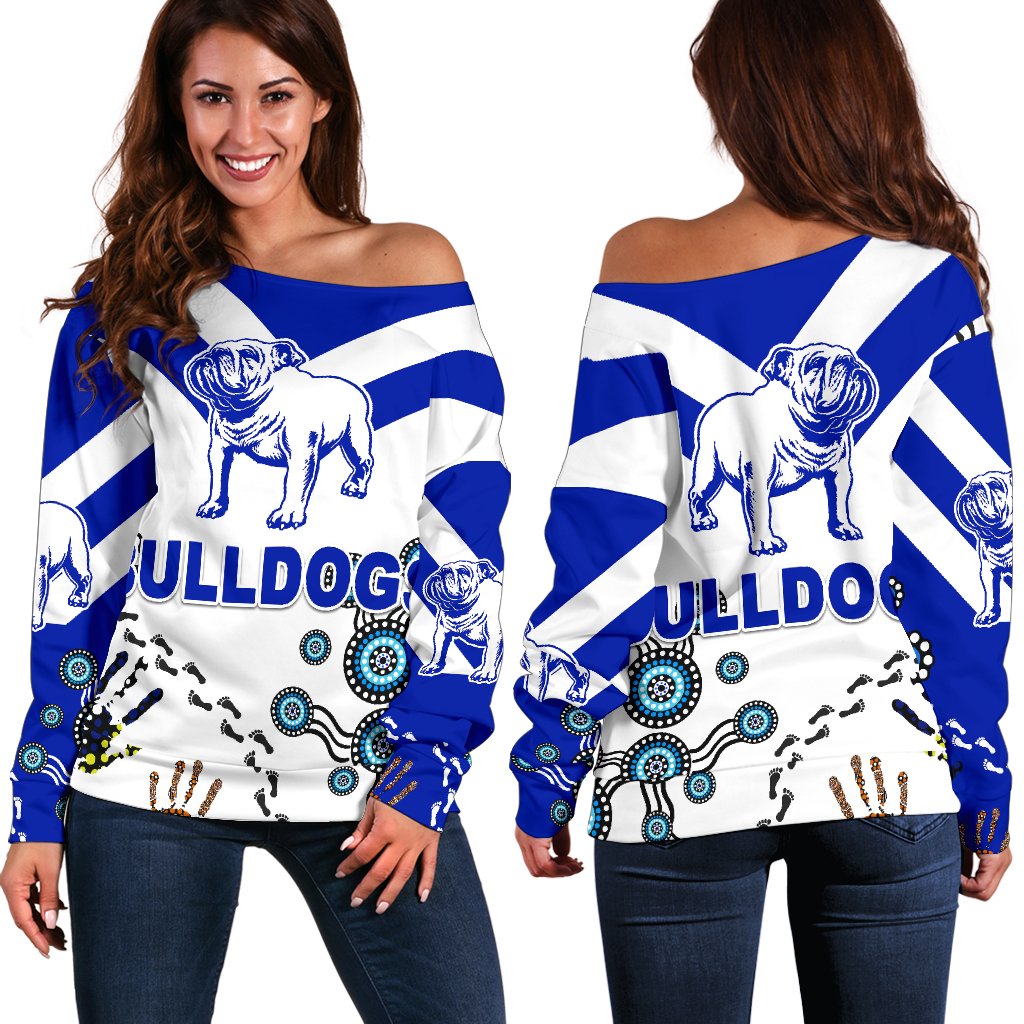 Canterbury-Bankstown Bulldogs Women Off Shoulder Sweater Indigenous - NO.1 - Vibe Hoodie