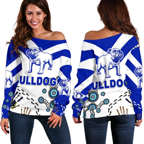 Canterbury-Bankstown Bulldogs Women Off Shoulder Sweater Indigenous - NO.1 - Vibe Hoodie