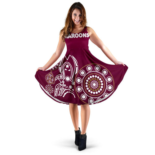 Queensland Women's Dress Maroons Simple Indigenous - Vibe Hoodie