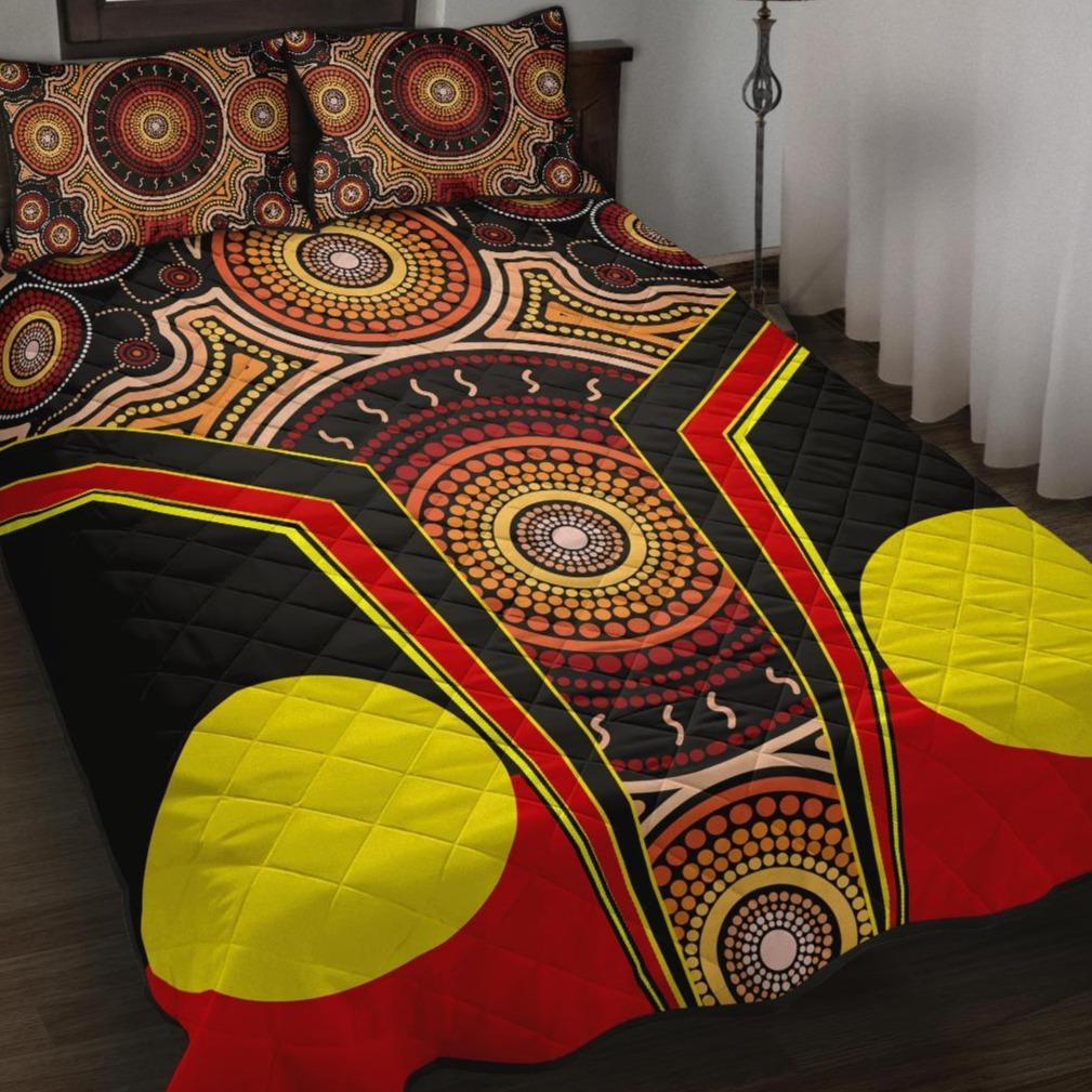 quilt-bed-set-aboriginal-with-dot-painting-art