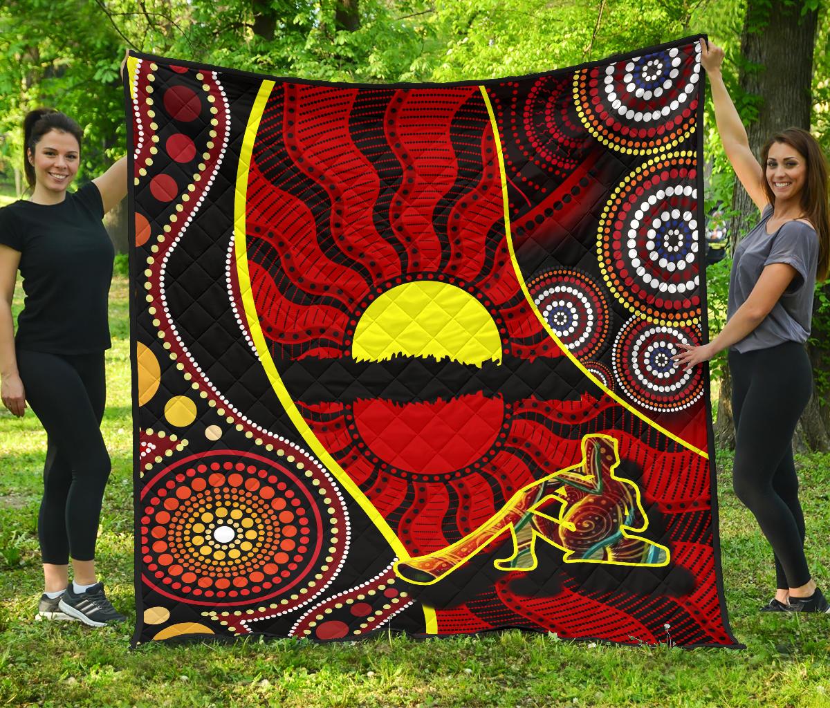 premium-quilt-australia-aboriginal-dots-with-didgeridoo