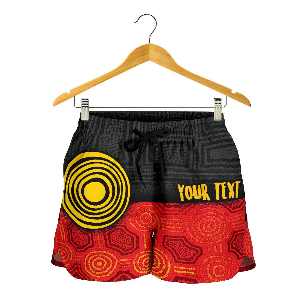 Personalised Aboriginal Women's Shorts - Aussie Indigenous Flag - Vibe Hoodie
