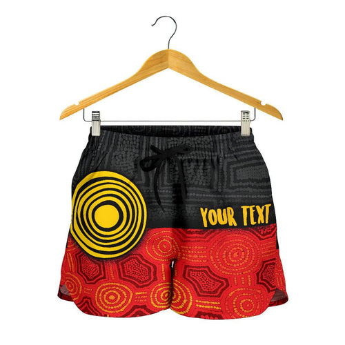 Personalised Aboriginal Women's Shorts - Aussie Indigenous Flag - Vibe Hoodie