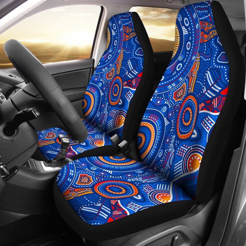 aboriginal-car-seat-cover-indigenous-footprint-patterns-blue-color