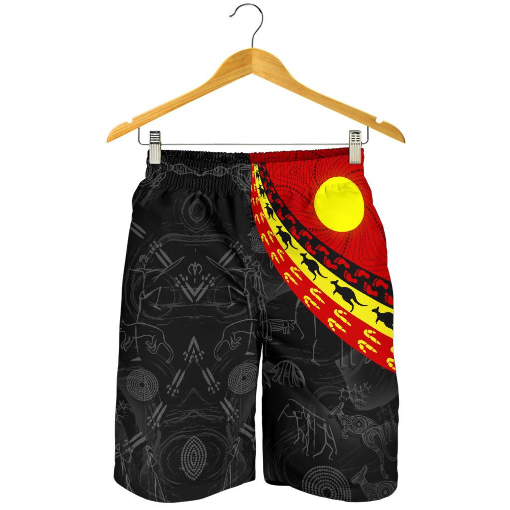 aboriginal-mens-shorts-indigenous-flag-circle-dot-painting