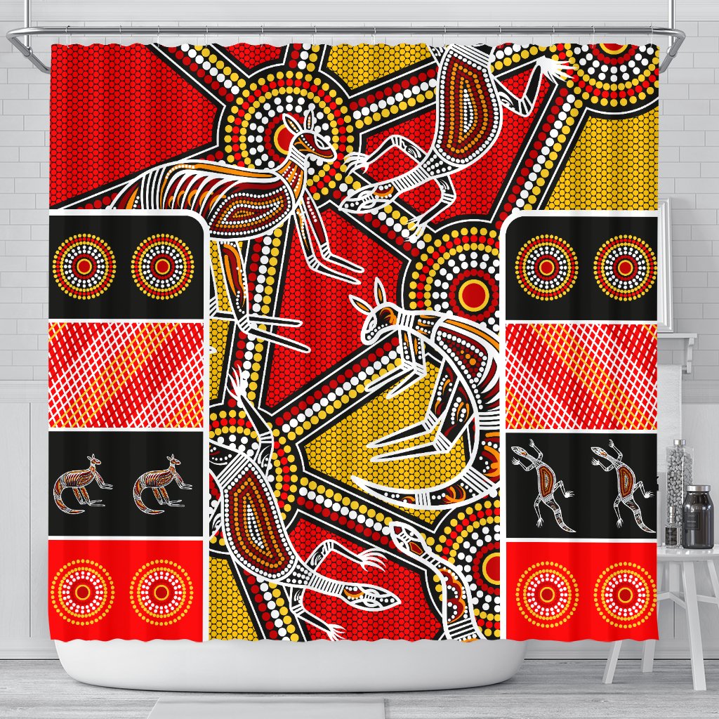 aboriginal-shower-curtain-kangaroo-dot-painting-patterns