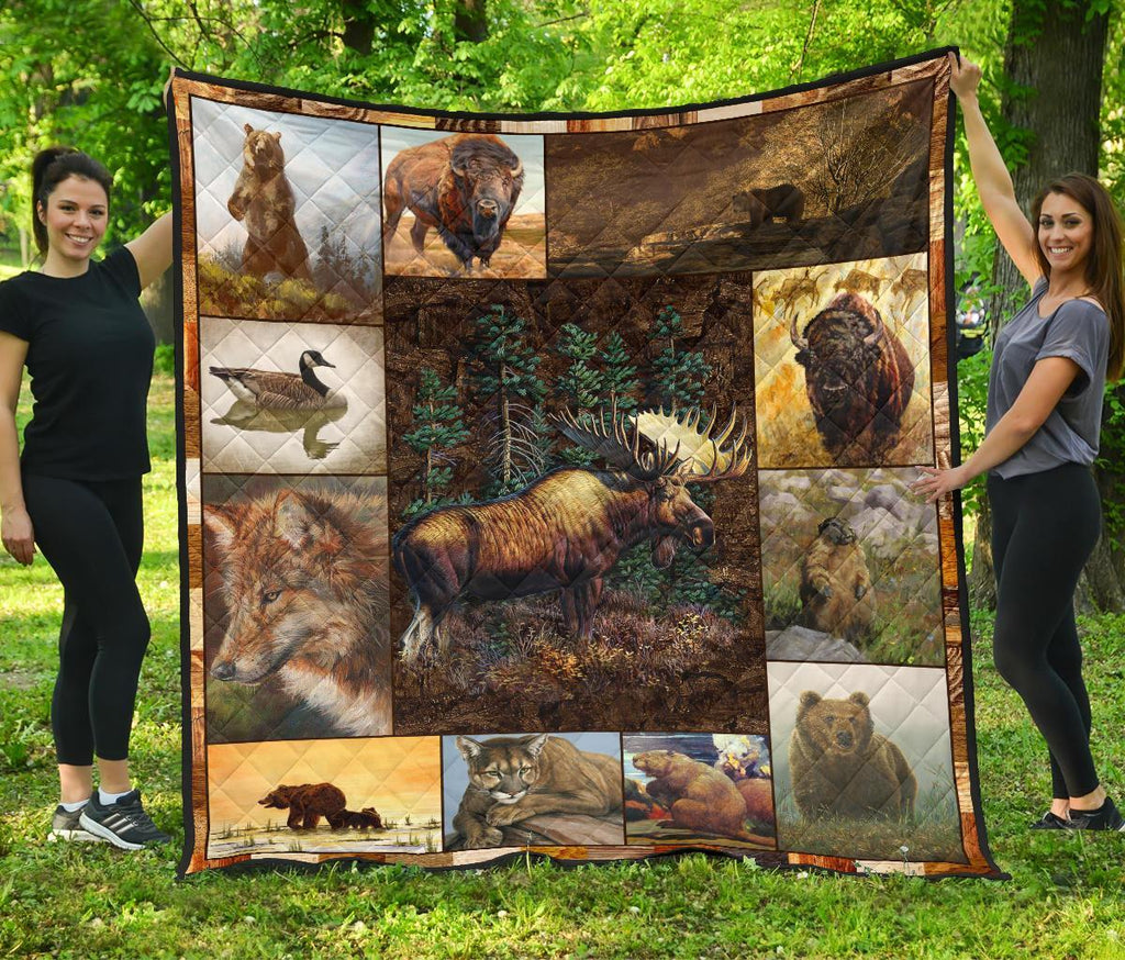 canada-animals-rustic-style-premium-quilt