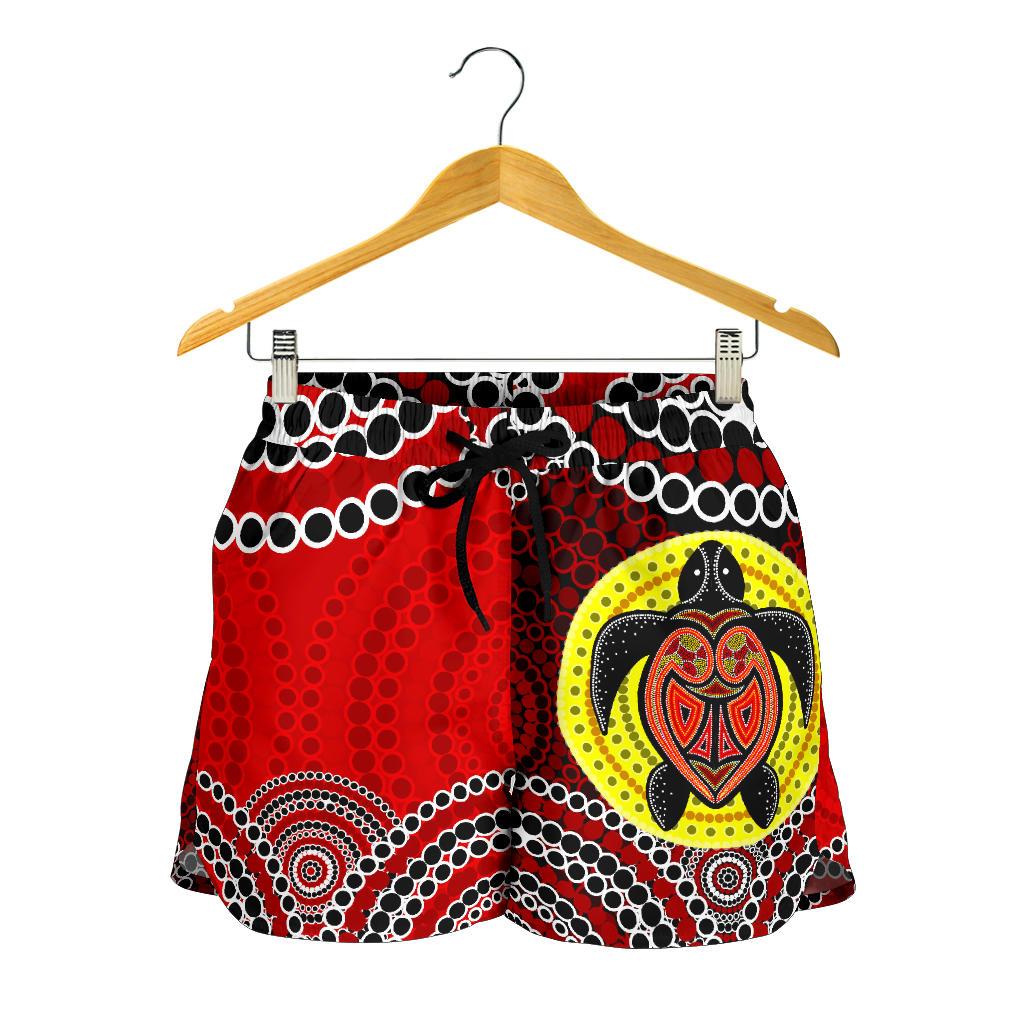 Aboriginal Shorts, Indigenous Turtle Patterns Circle Dot Painting Women - Vibe Hoodie