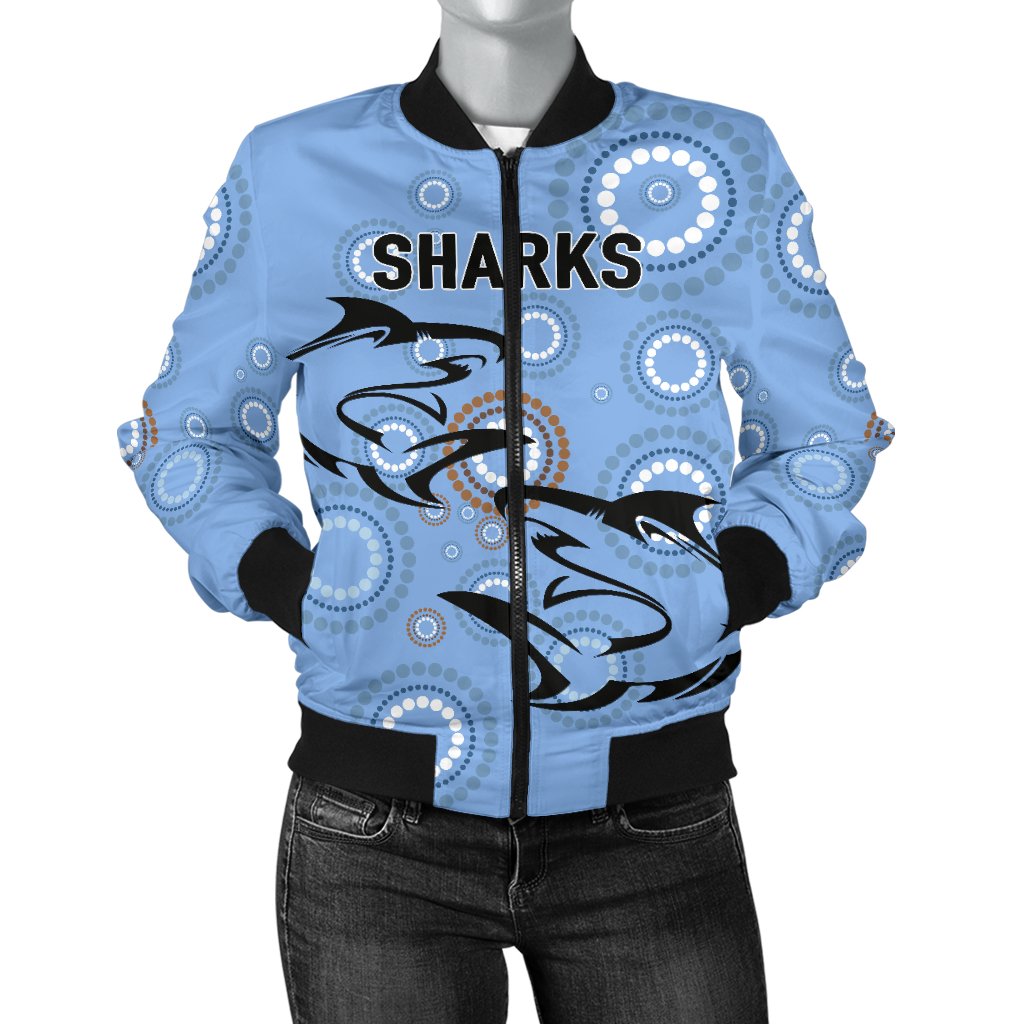 cronulla-womens-bomber-jacket-sharks-unique-indigenous