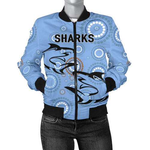 cronulla-womens-bomber-jacket-sharks-unique-indigenous