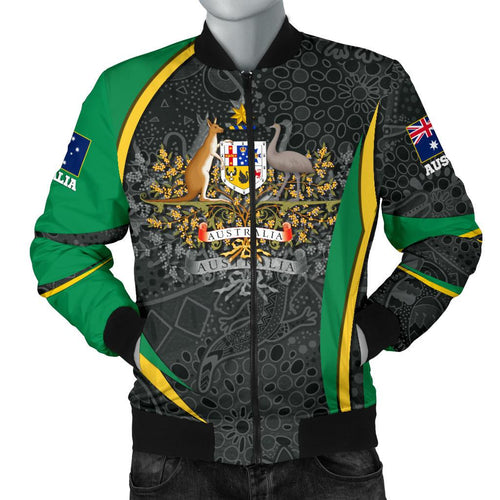 custom-text-bomber-jacket-australia-coat-of-arms-aussie-spirit-green-men