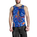 custom-text-aboriginal-mens-tank-top-indigenous-footprint-patterns-blue-color
