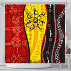 aborginal-shower-curtains-dreamtime-koori-dance-dot-acrylic-paint