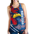 (Custom Personalised) Australia Roosters Women's Racerback Tank Three Tiles Style - Vibe Hoodie