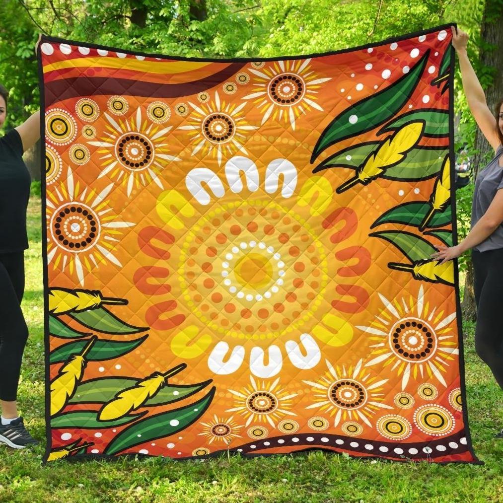 aboriginal-premium-quilt-indigenous-circle-leaf-patterns
