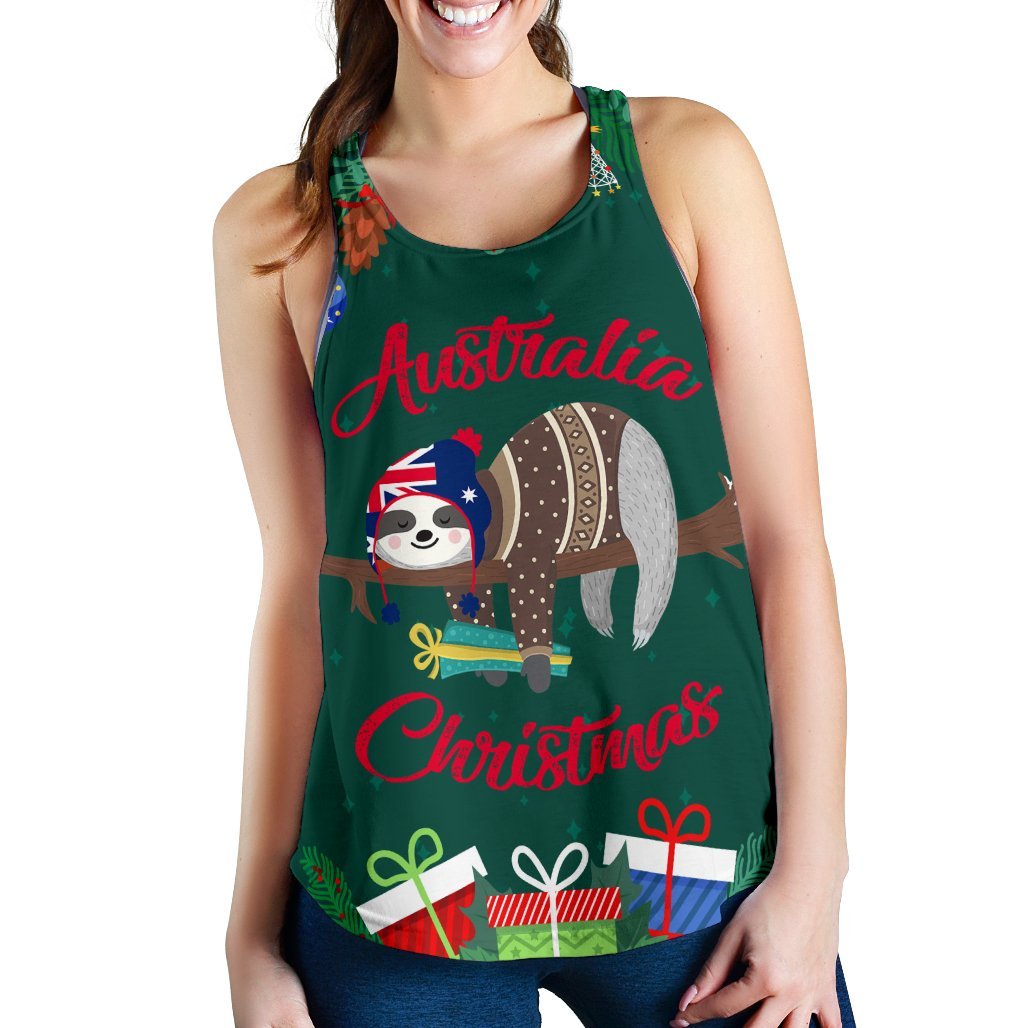 Christmas Women's Racerback Tank Green - Merry Christmas - Vibe Hoodie