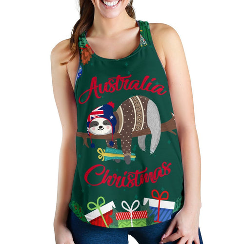 Christmas Women's Racerback Tank Green - Merry Christmas - Vibe Hoodie