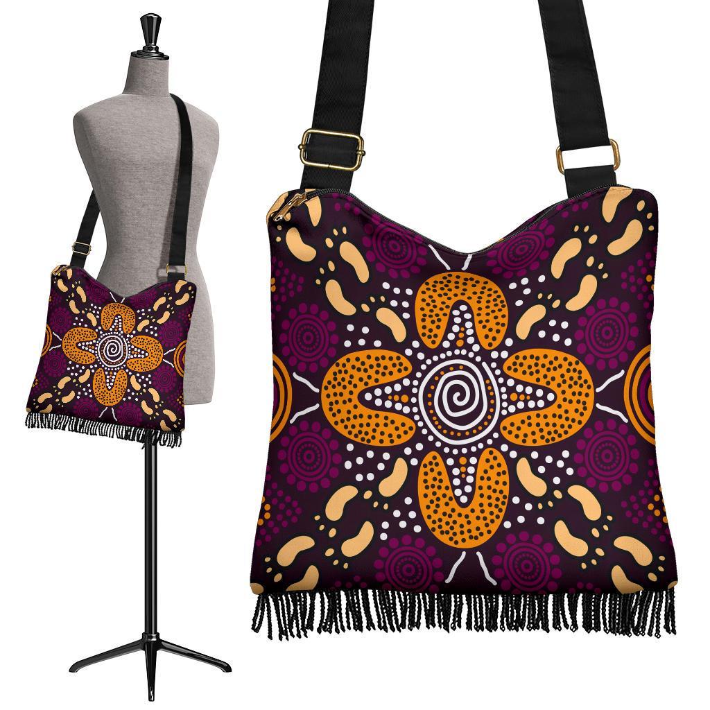 aboriginal-crossbody-boho-handbag-flowers-dot-panting-art