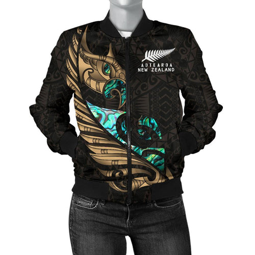 new-zealand-bomber-jacket-for-women-manaia-paua-fern-wing-gold