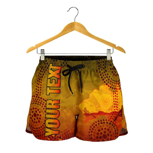 [Custom] Aboriginal Women's Shorts, Australian Map with  Indigenous Color - Vibe Hoodie