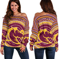 Brisbane Off Shoulder Sweater Broncos Aboriginal - Vibe Hoodie