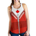 Canada Women Racerback Tank With Straight Zipper Style Red - Vibe Hoodie