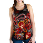 Aboriginal Women's Racerback Tank - Indigenous Fish Hand Art - Vibe Hoodie