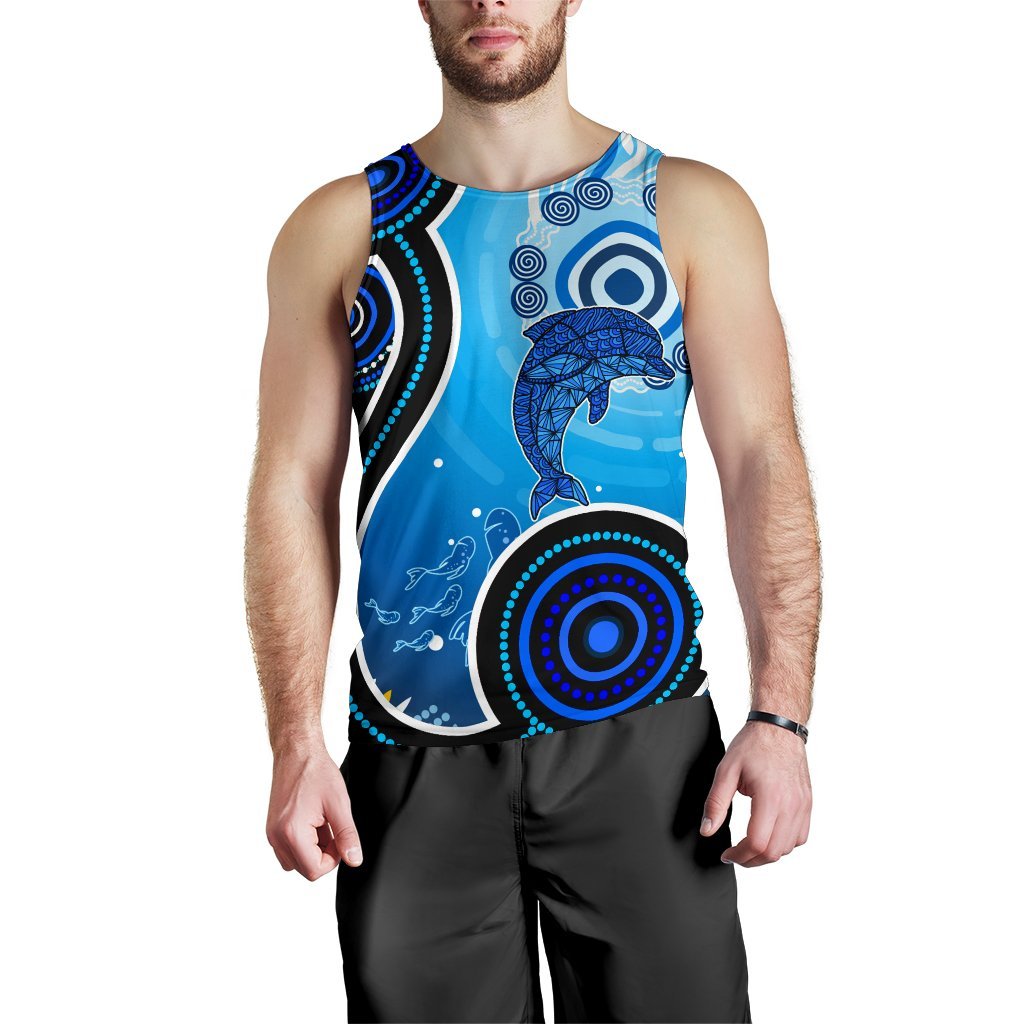 aboriginal-mens-tank-top-dolphin-and-aboriginal-dot-patterns