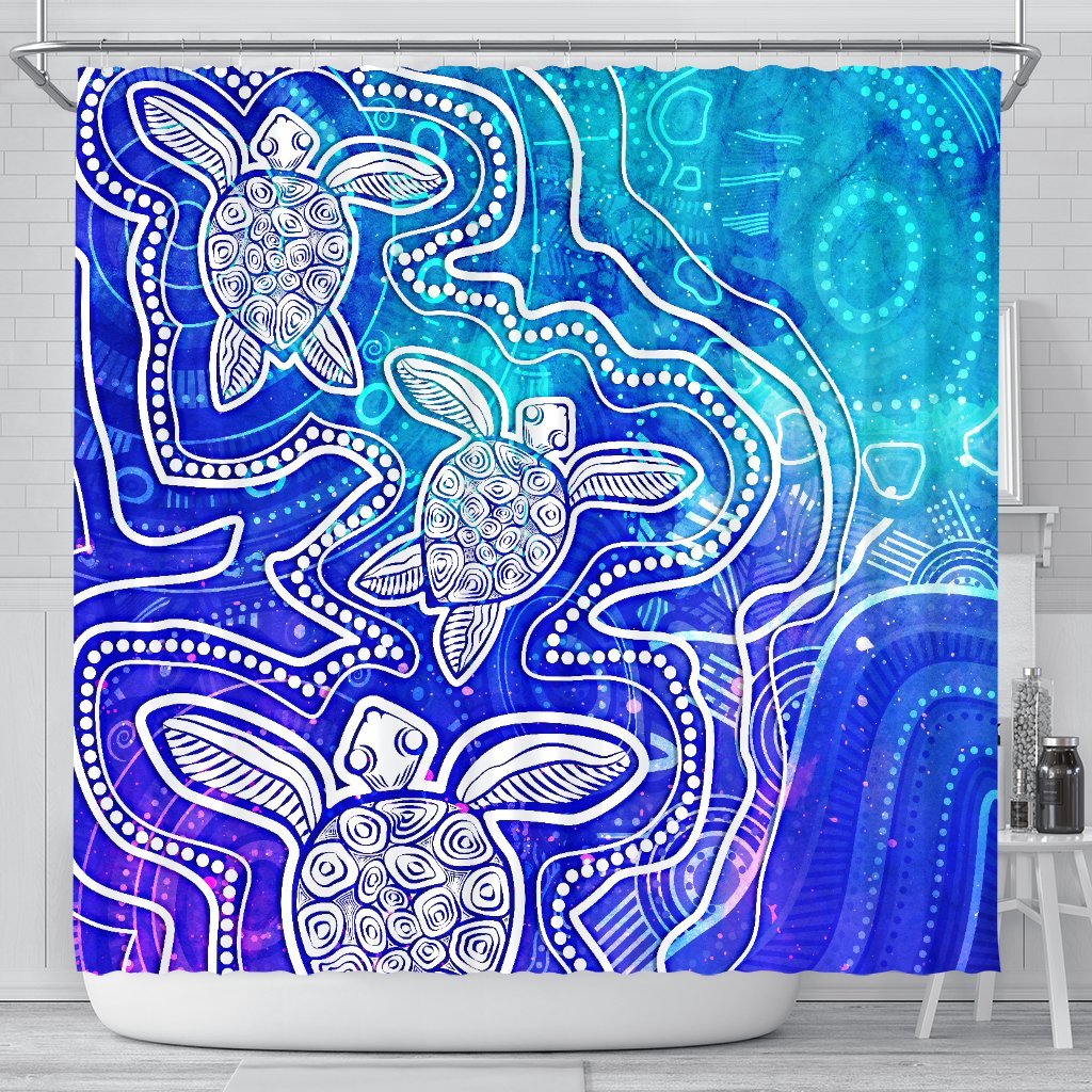 aboriginal-shower-curtain-sea-turtle-with-indigenous-patterns-blue