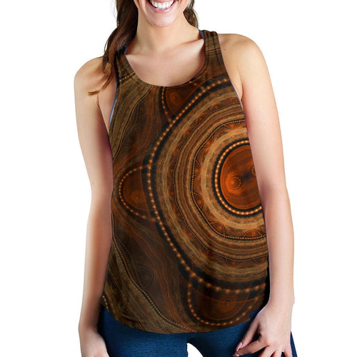Racerback Tank - Aboriginal Dot Painting Tank Top Ver09 - Women - Vibe Hoodie