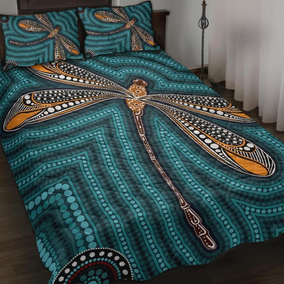aboriginal-quilt-bed-set-indigenous-dragonfly