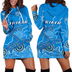 Strikers Women Hoodie Dress Indigenous Blue Energy - Vibe Hoodie