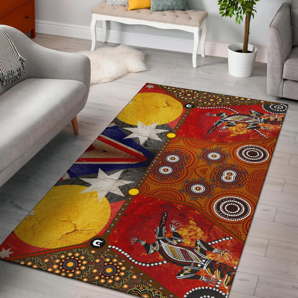 area-rug-aboriginal-dot-painting-flags-crocodile