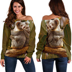Off Shoulder Sweater - Australian Koala Sweater 3D Koala - Vibe Hoodie