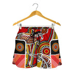 Aboriginal Women's Shorts, Kangaroo Dot Painting Patterns - Vibe Hoodie