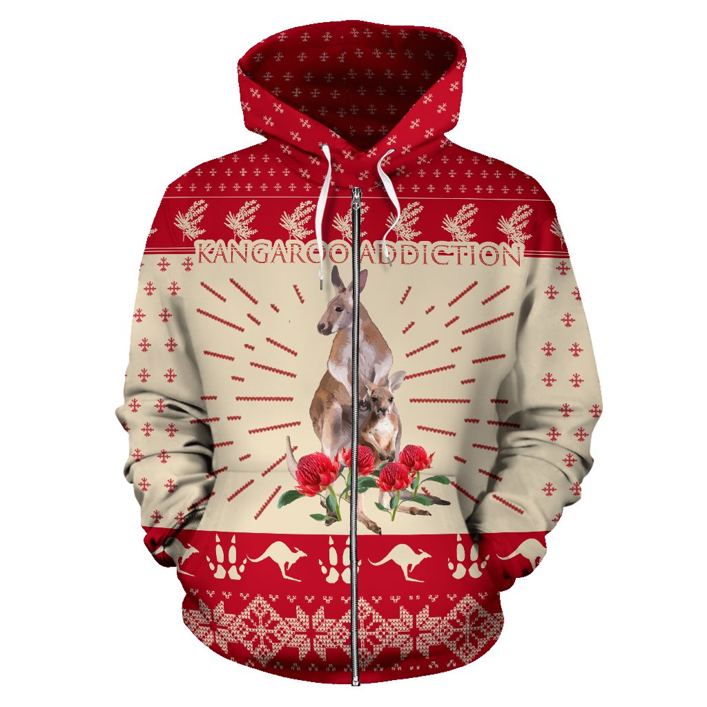 christmas-zip-up-hoodie-kangaroo-hoodie-waratah-flowers-unisex