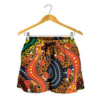 1st Australia Women Shorts - Aboriginal Two Lizards Dot Painting Circle - Vibe Hoodie