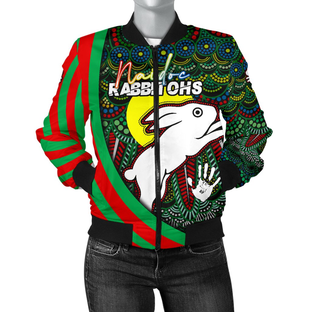 custom-personalised-rabbitohs-naidoc-week-womens-bomber-jacket-indigenous-version-special