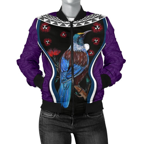 new-zealand-tui-bird-women-bomber-jacket-pohutukawa-purple