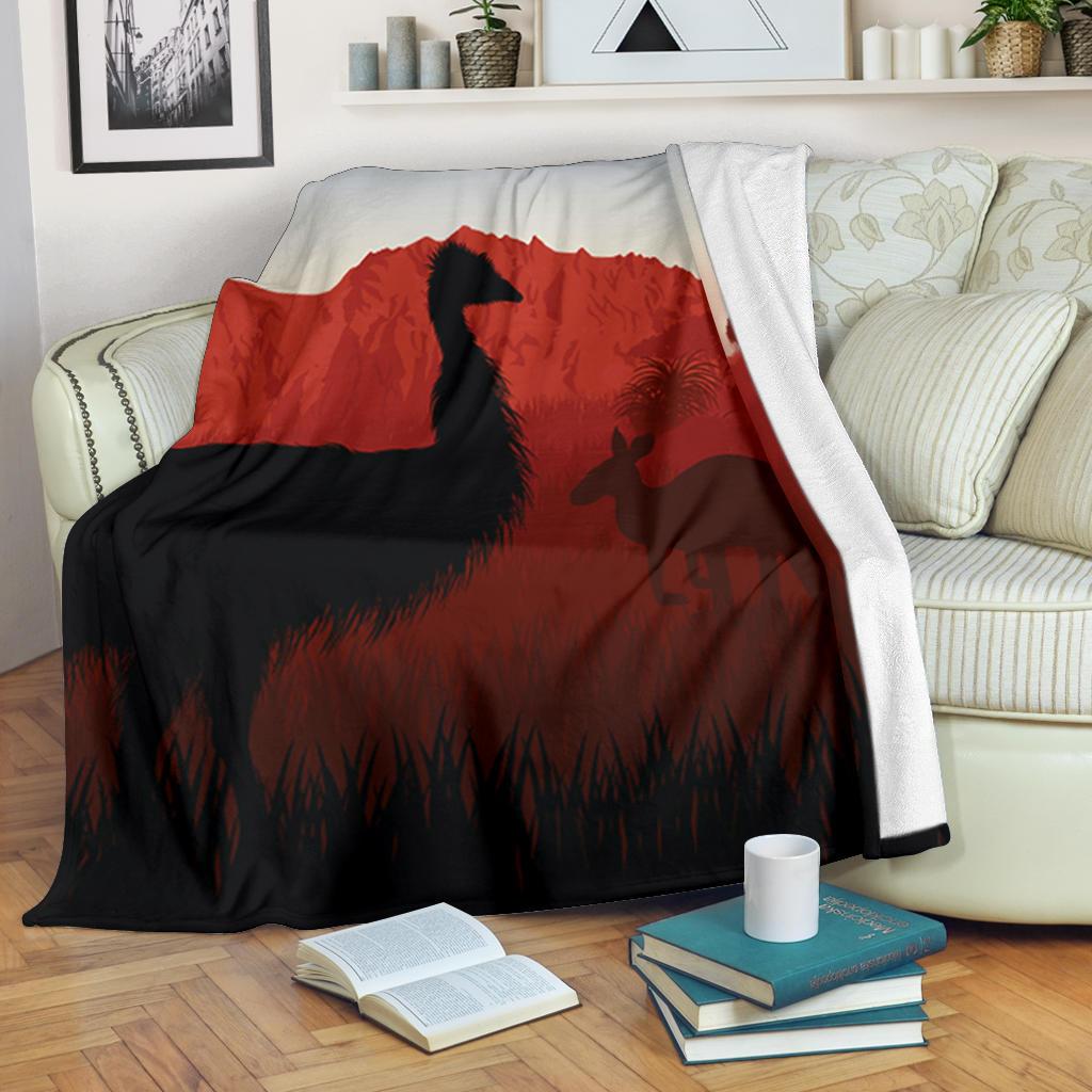 premium-blanket-australian-nature-with-emu-and-kangaroo