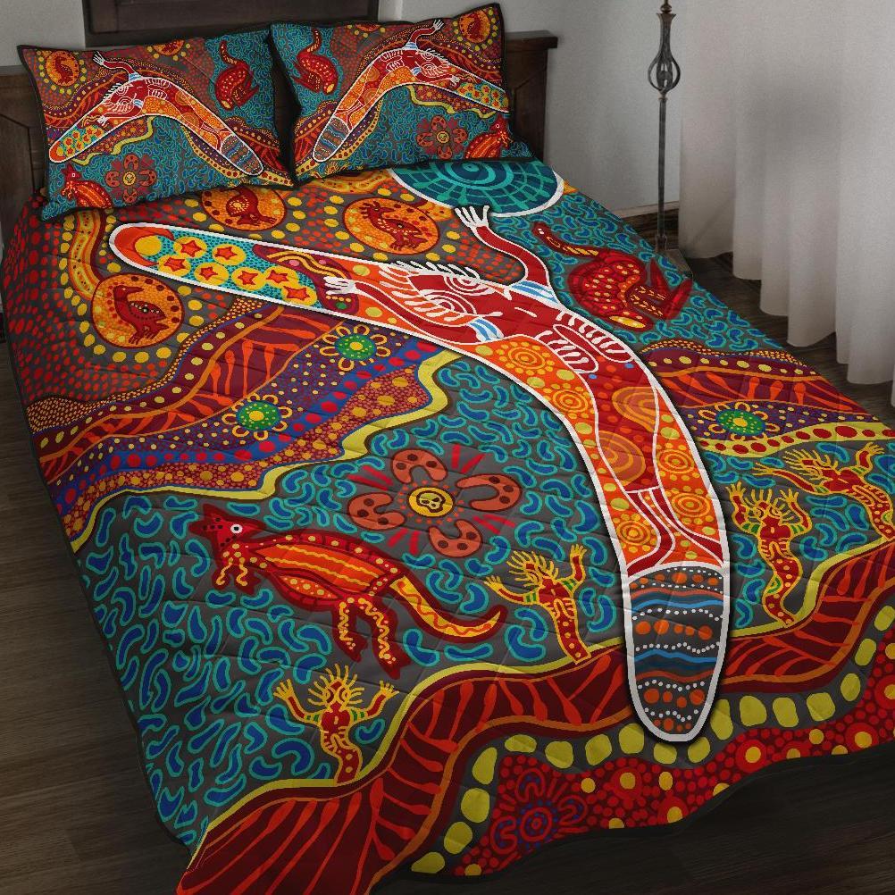 aboriginal-quilt-bed-set-indigenous-boomerang