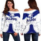 Canterbury-Bankstown Bulldogs Women's Off Shoulder Sweater Simple Indigenous - Vibe Hoodie
