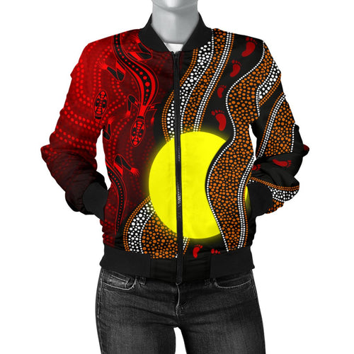 aboriginal-women-bomber-jacket-aboriginal-flag-lizard-dot-painting-style